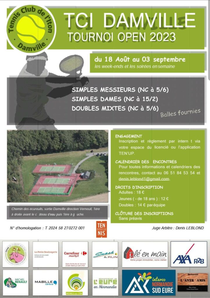 Tournoi Open Du Tci Tennis Club De L Iton Damville